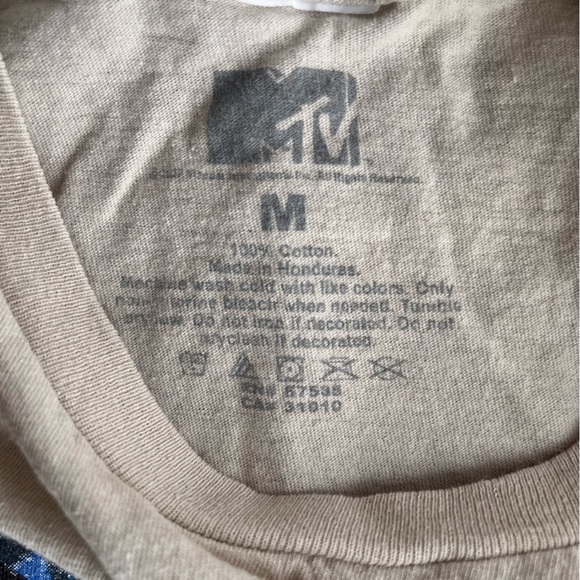 MTV Logo Vintage Beige T Shirt - Picture 7 of 9